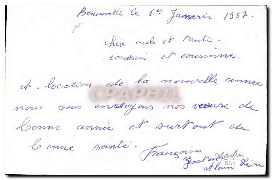 CPA Bonne Annee Sapin Neige  — Rückseite