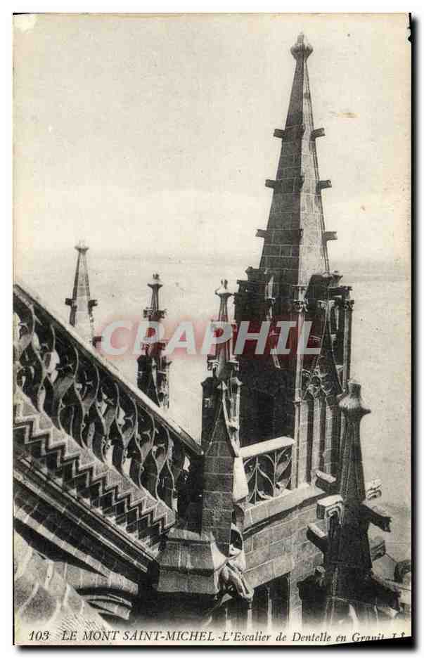 CPA Le Mont Saint Michel L Escalier de Dentelle en Granit