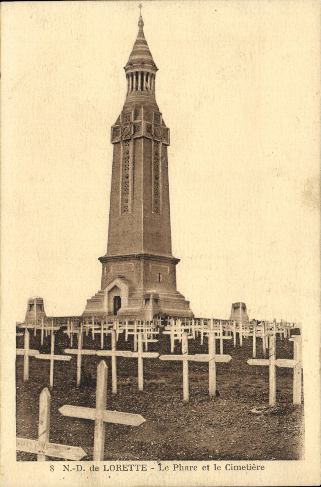 CPA N D de Lorette Le Phare et le cimetiere