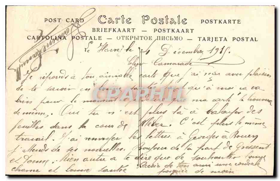 CPA Voilier ou plus Pres Bateau — Verso