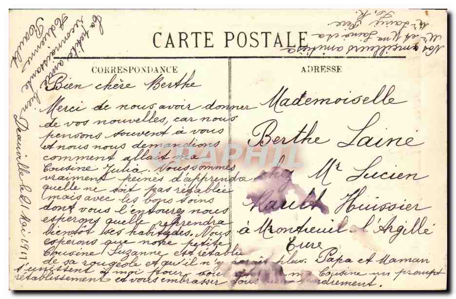 Crois Mâts en pleine Mer — illustration maritime — A. RO. et L.C. — Verso
