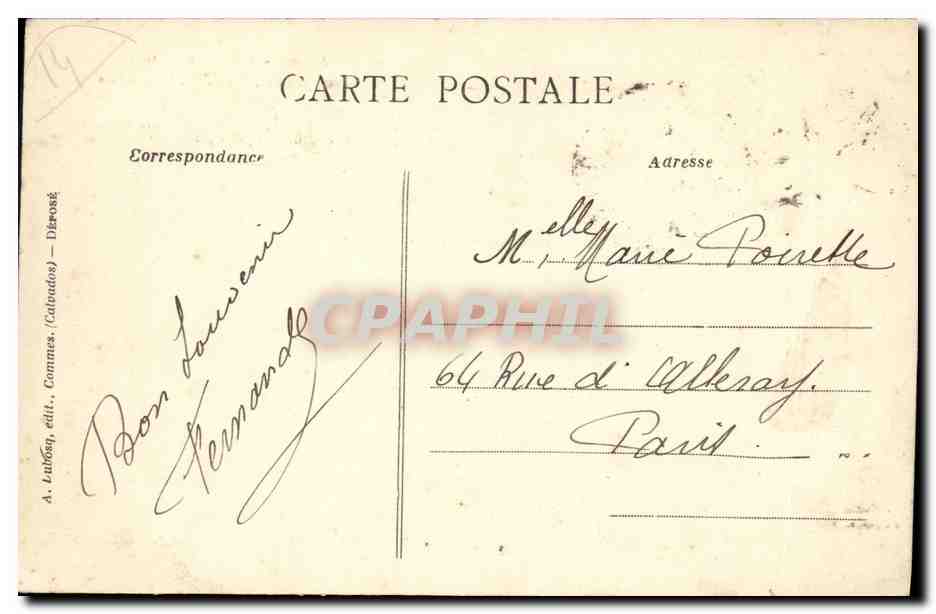 CPA En Normandie Feue Demoiselle de Fontenailles Enfants — Rückseite