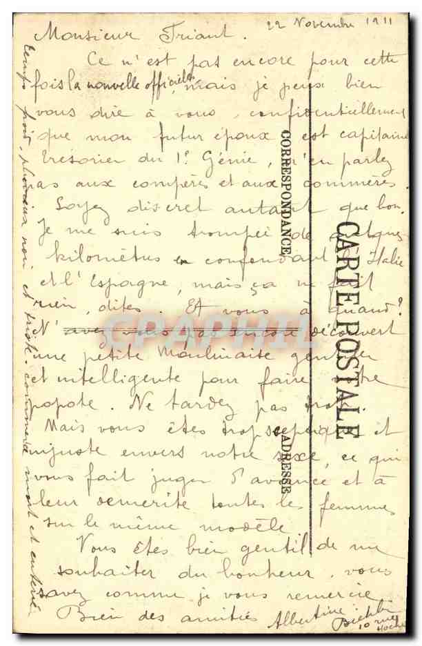 CPA Versailles Le Parc L Allee des Marmousets — Verso