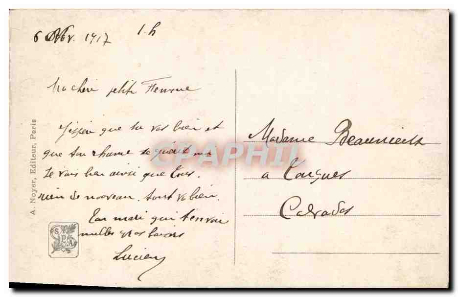 CPA G P Dieterle L Eglise de Criqueboeuf — Verso