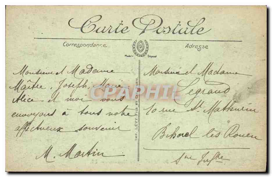 CPA Paris La Madeleine Automobile — Rückseite