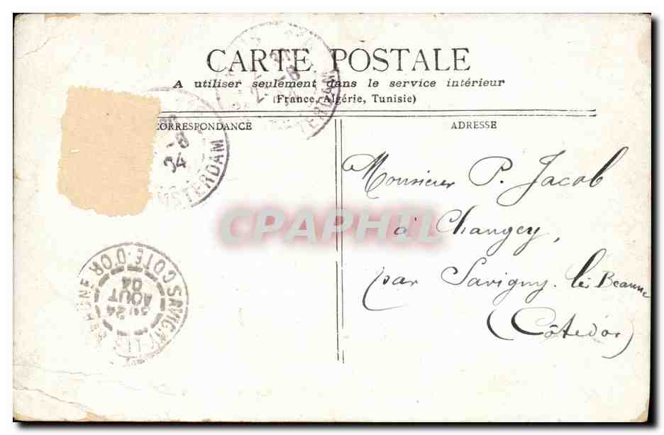 CPA Paris La Madeleine Rue Royale — Verso