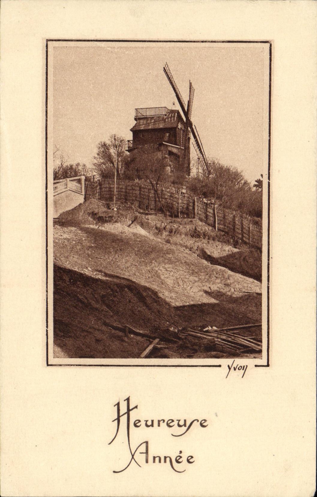 CPA Heureuse Anne Paris Le Moulin de la Galette Montmartre
