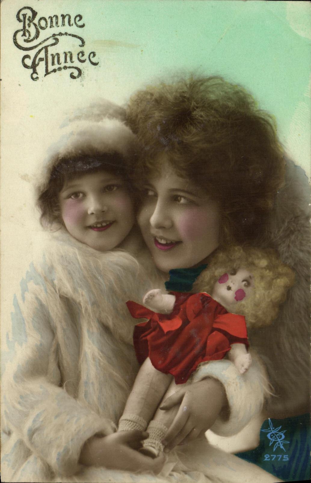 CPA Bonne Annee Enfants Poupee