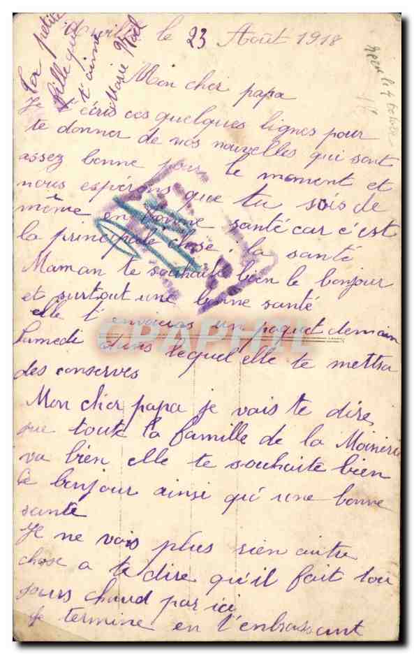 CPA Souvenir affectueux — Verso
