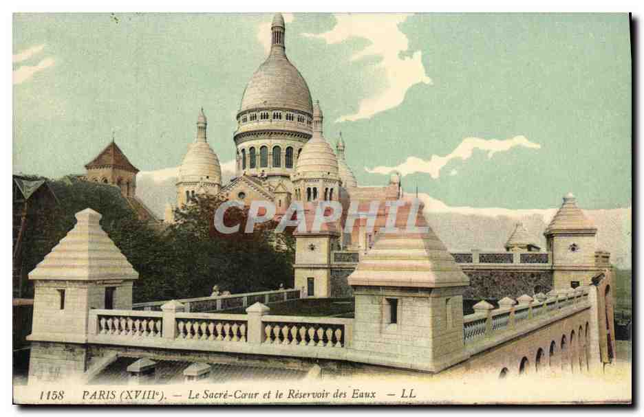 CPA Paris Le Sacre Coeur et le Reservoir des Eaux