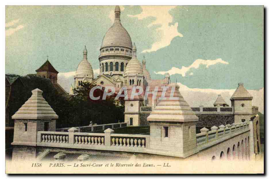 CPA Paris Le Sacre Coeur et le Reservoir des Eaux