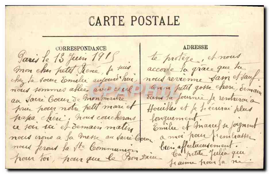 CPA Paris La Basilique du Sacre Coeur de Montmatre terminee — Rückseite