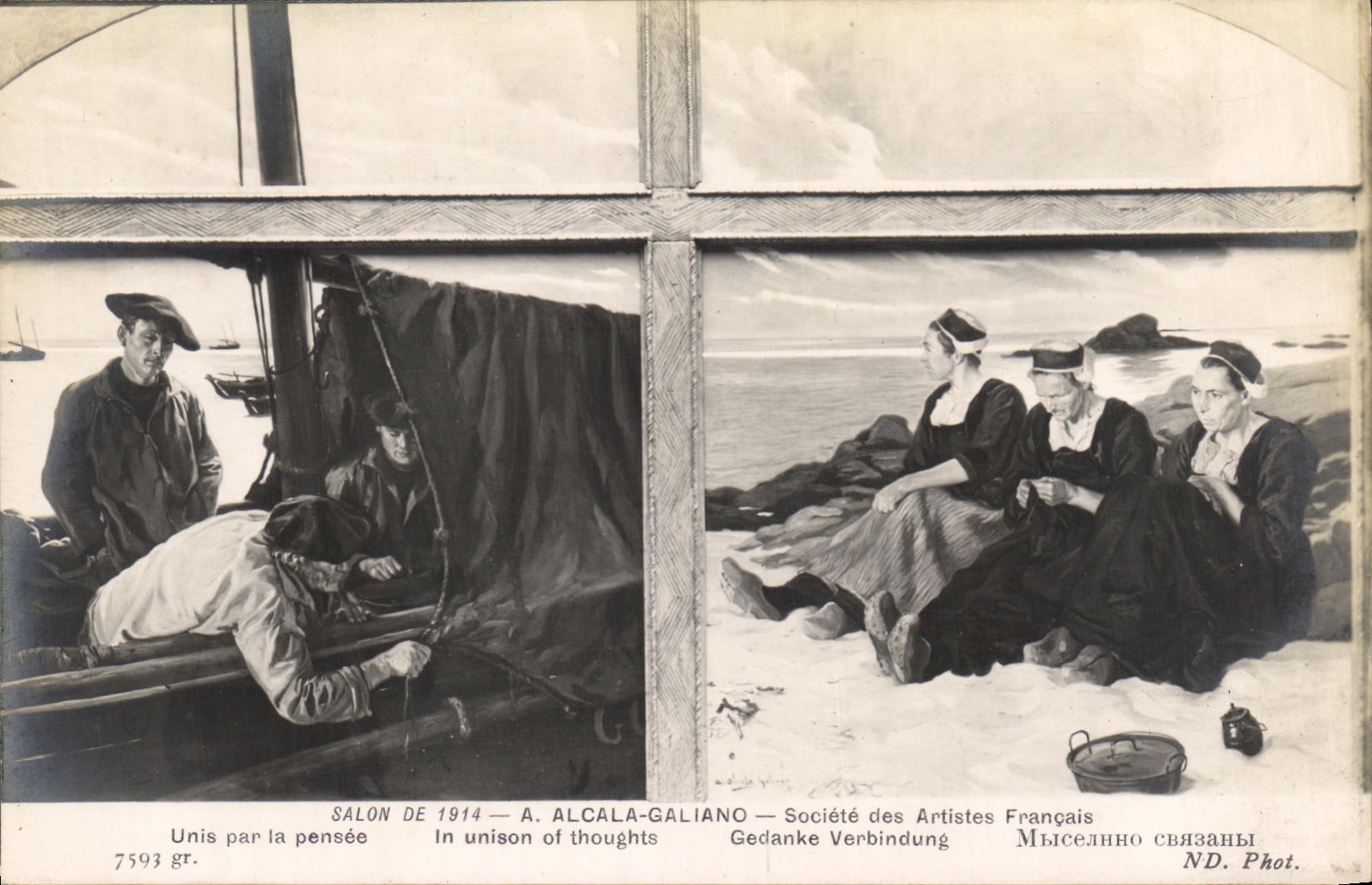CPA Salon de Alcala Galiano Societe des Artistes Francais Unis par la pensee Peche 