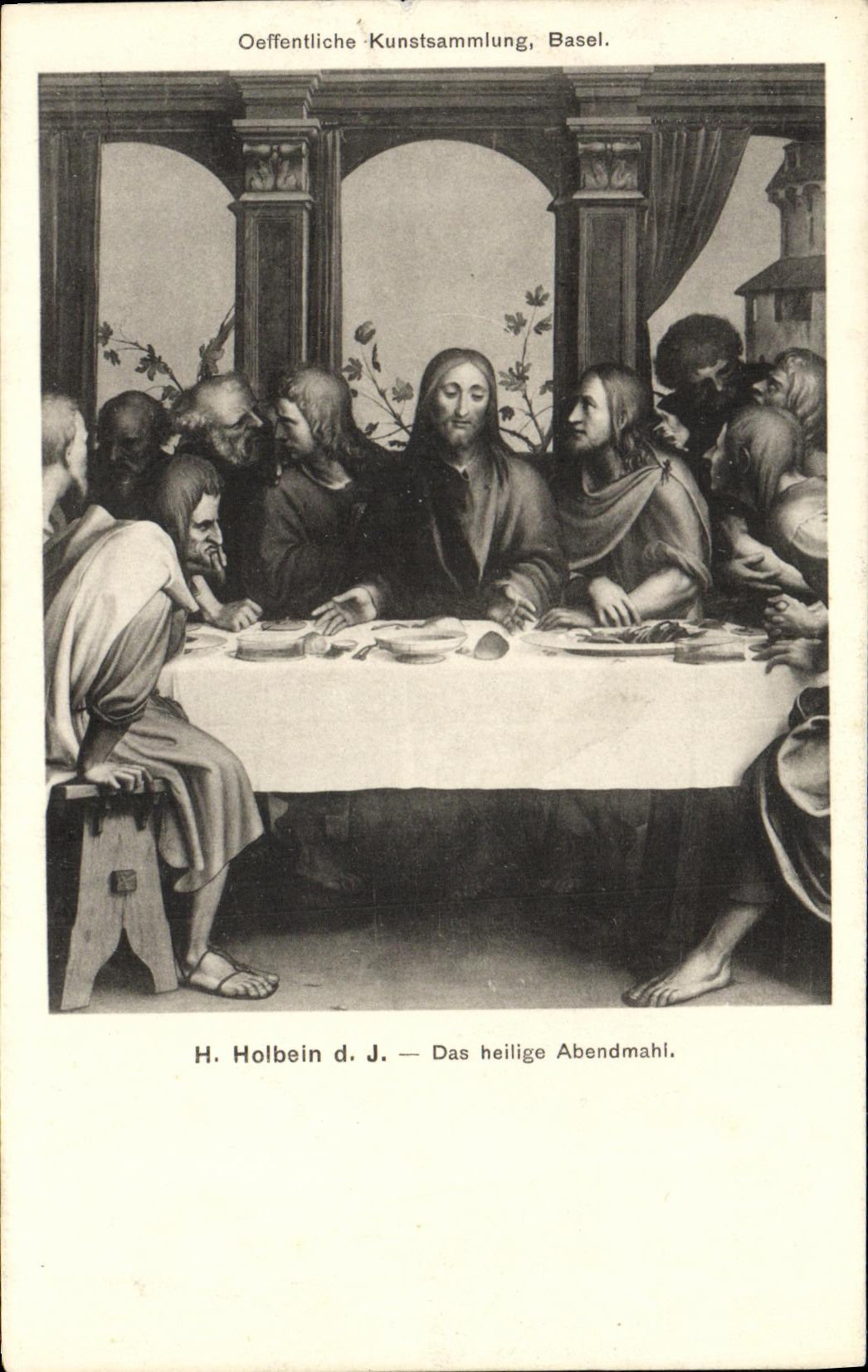 CPA Holbein Das heilige Anbendmahl Christ
