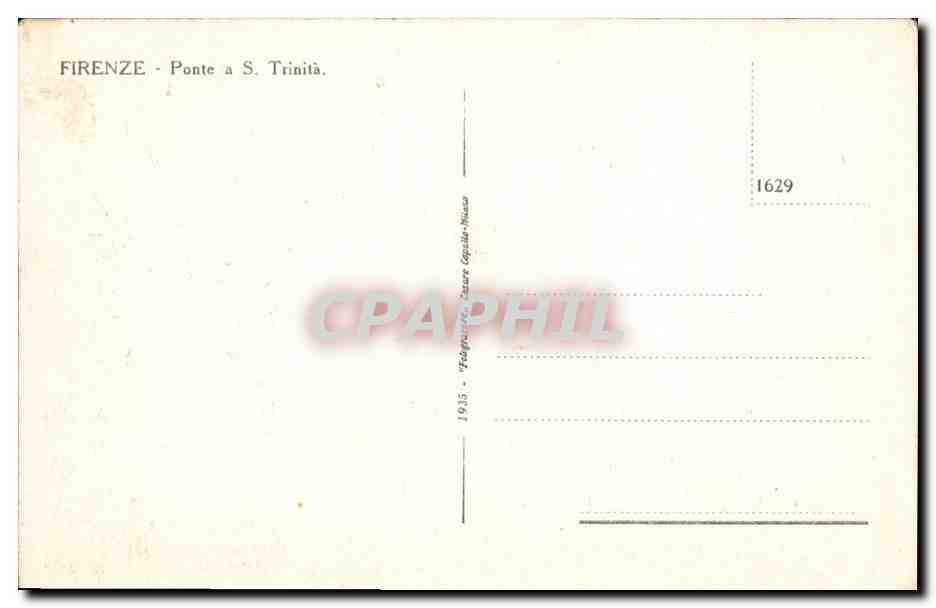 CPA Firenze Ponte a S Trinita  — Verso