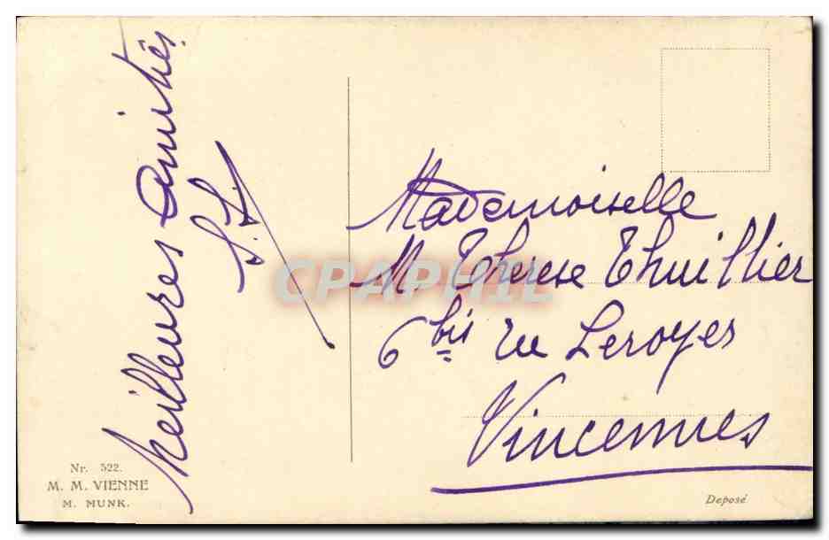 CPA Heureuse Annee Enfant Luge — Rückseite