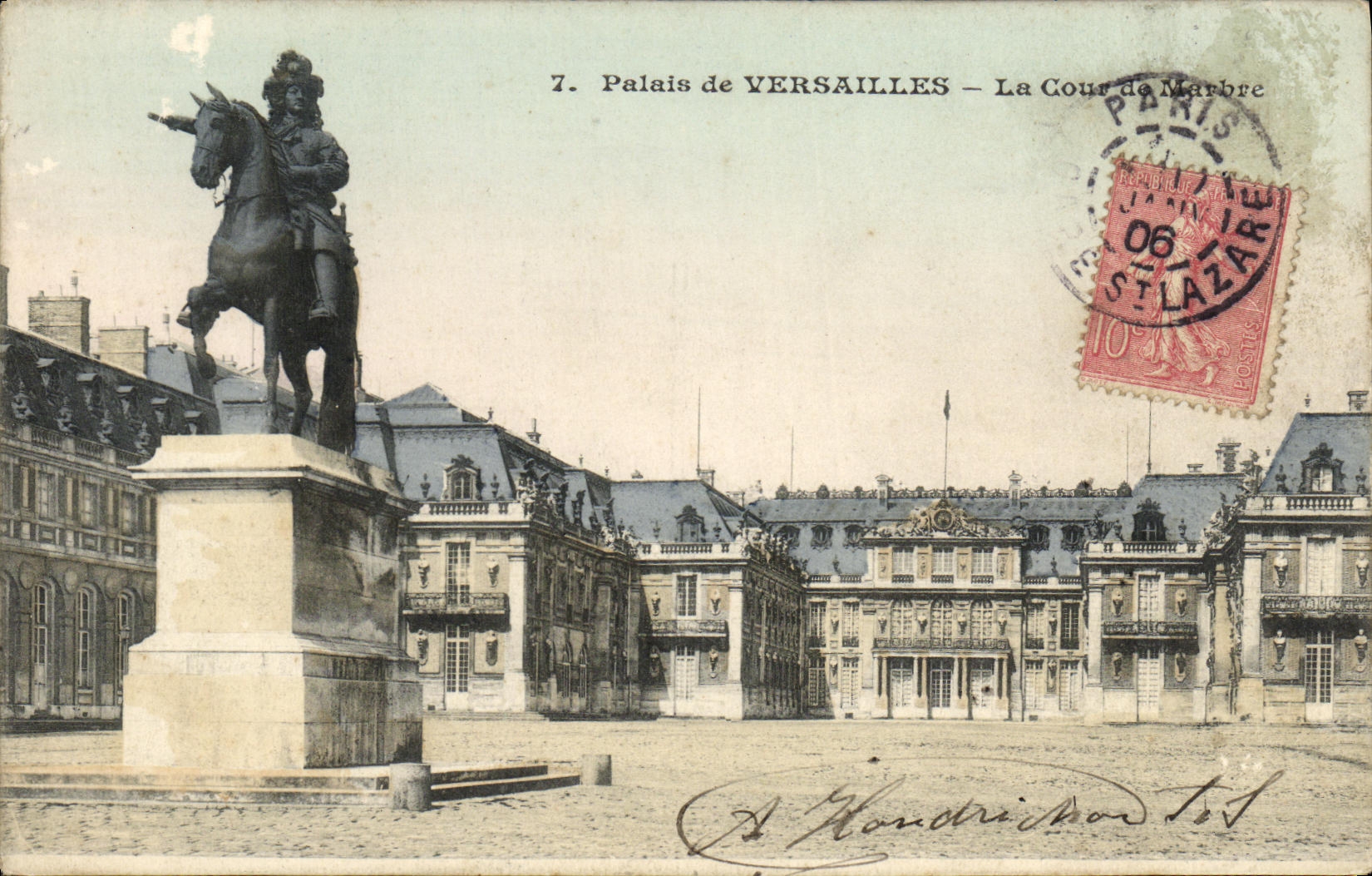 CPA Versailles Palais La cour de marbre