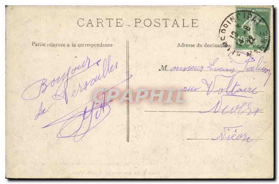 CPA Versailles Bassin de Latone et Tapis Vert — Verso