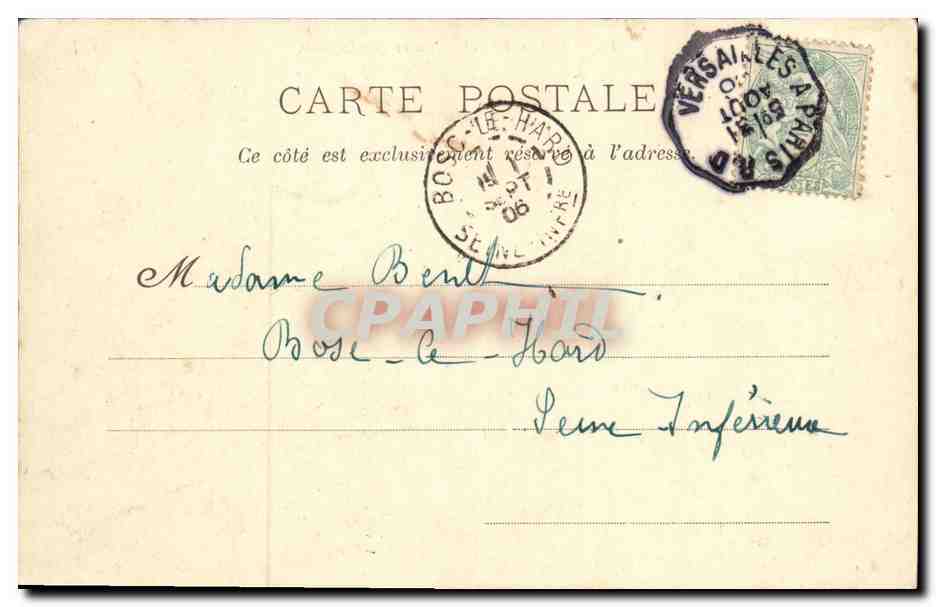 CPA Versailles Palais Et L Orangerie — Rückseite