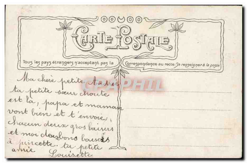 CPA Fantaisie Enfant Vieillard — Rückseite
