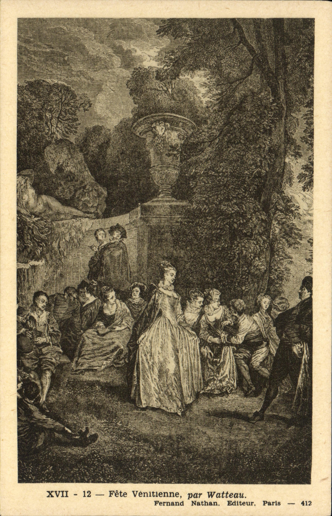 CPA Fete Venitienne par Watteau