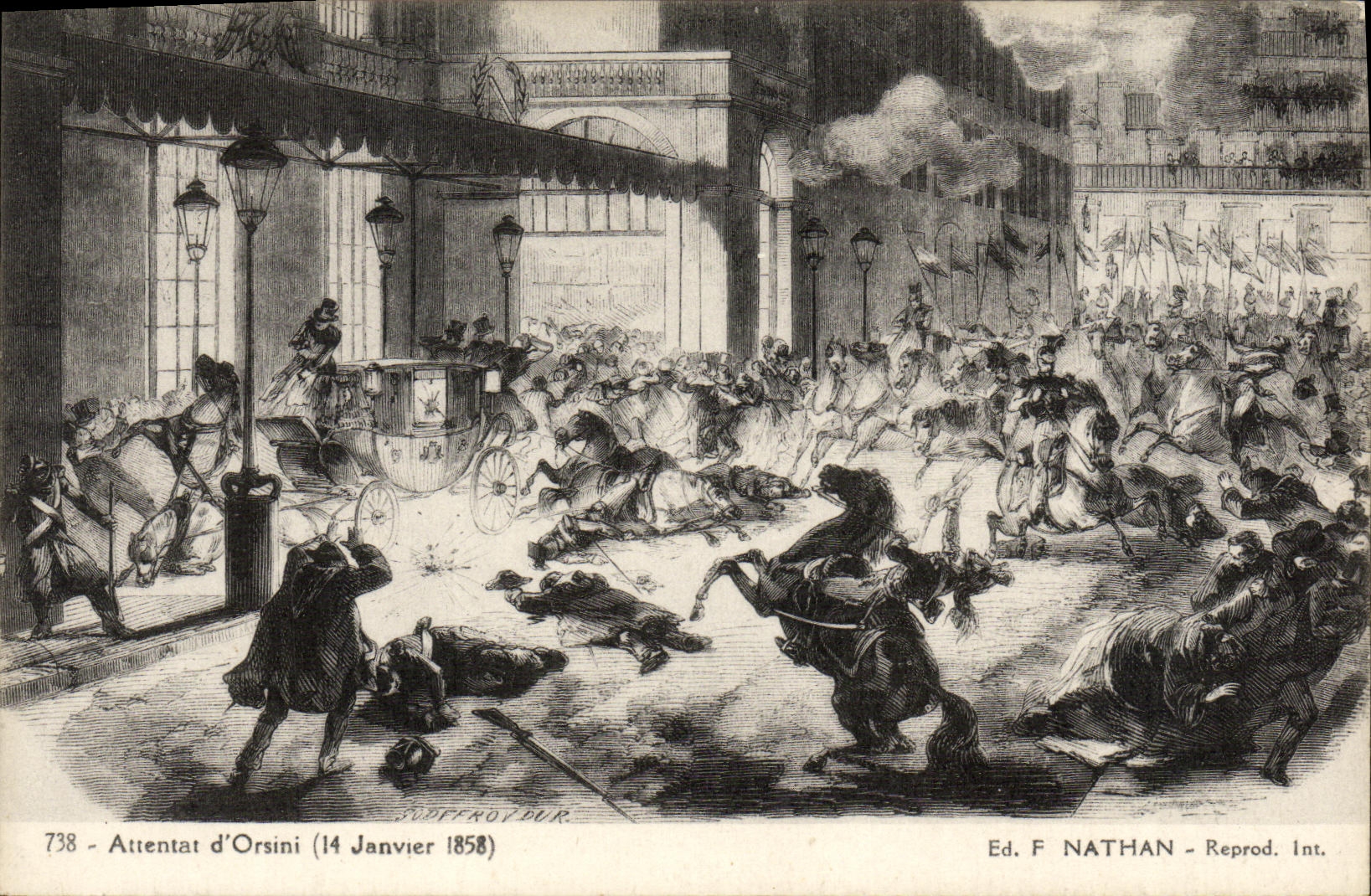 Anschlag auf Orsini — 14. Januar 1858 — Verlag F. Nathan - Reprod. Int.