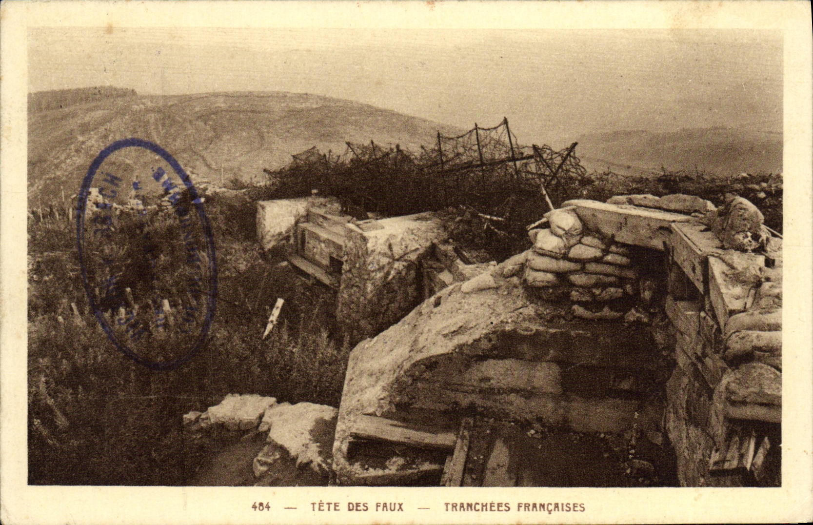 CPA Tete Des Faux Tranchees Francaises Militaria