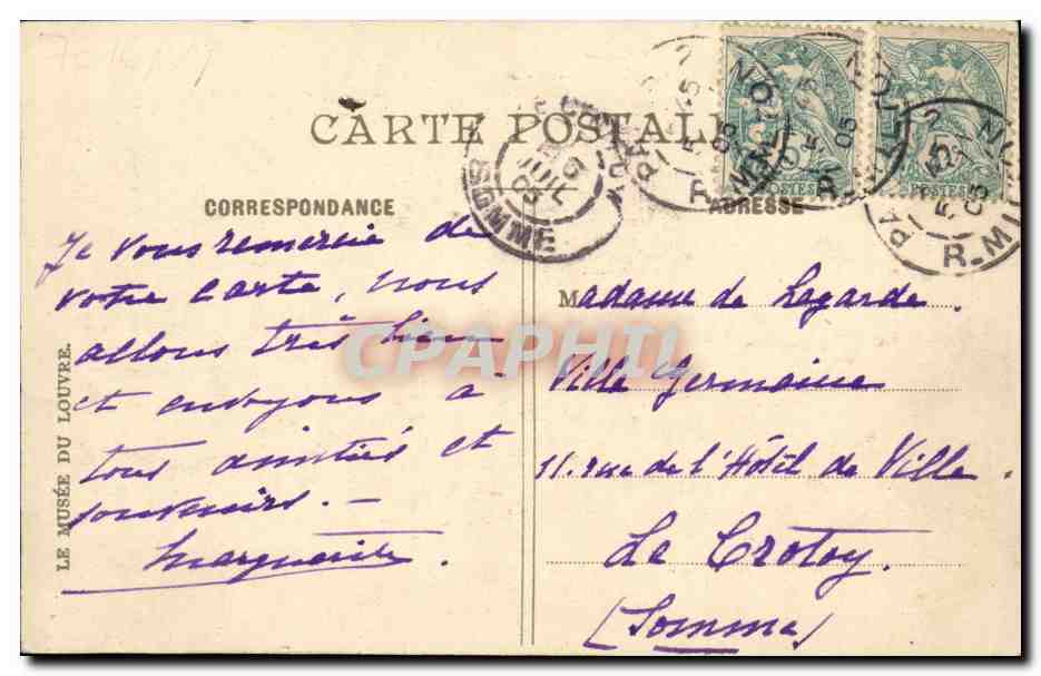 CPA Fantaisie Gourbet La vague — Verso