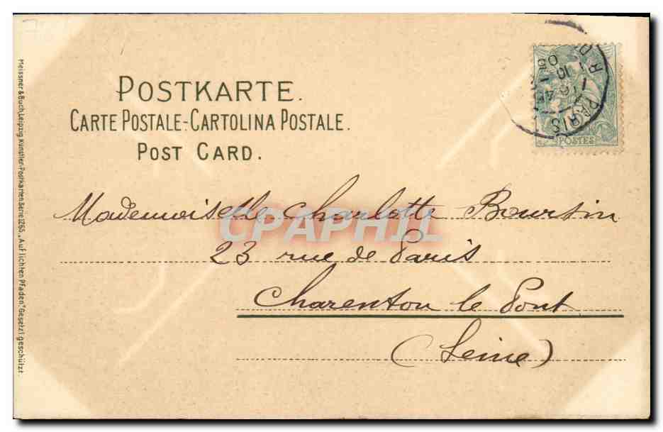 CPA Fantaisie Cygne  — Rückseite
