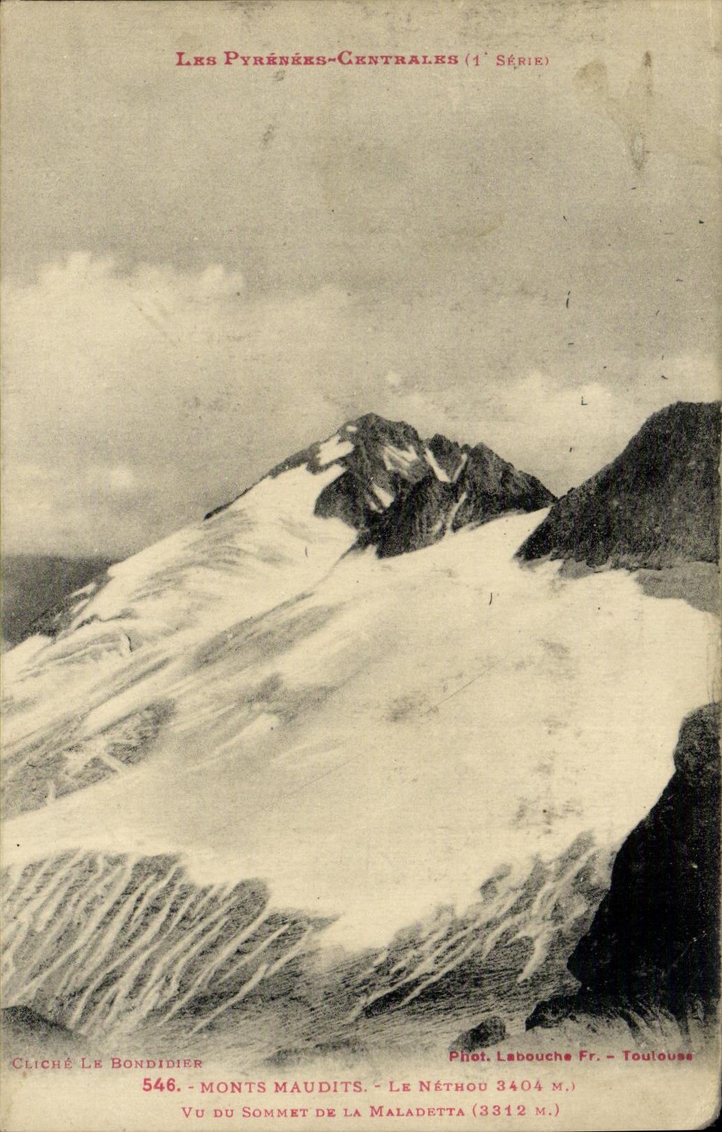 Les Pyrénées-Centrales (1ère série) — Vue du sommet de la Maladetta (3312 m.) — Phot. Labouche Fr. Toulouse