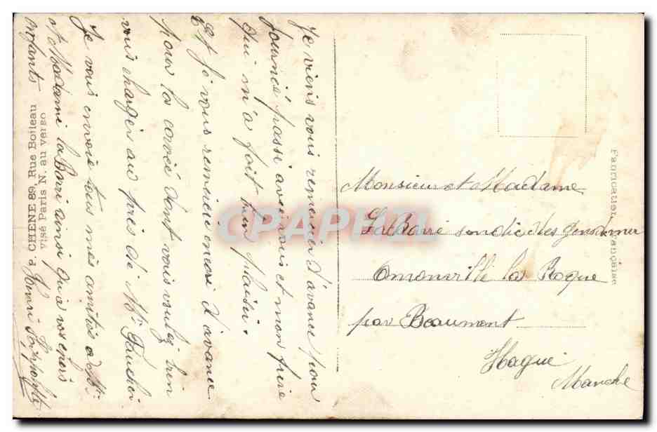 CPA Soldat Marin Militaria — Verso