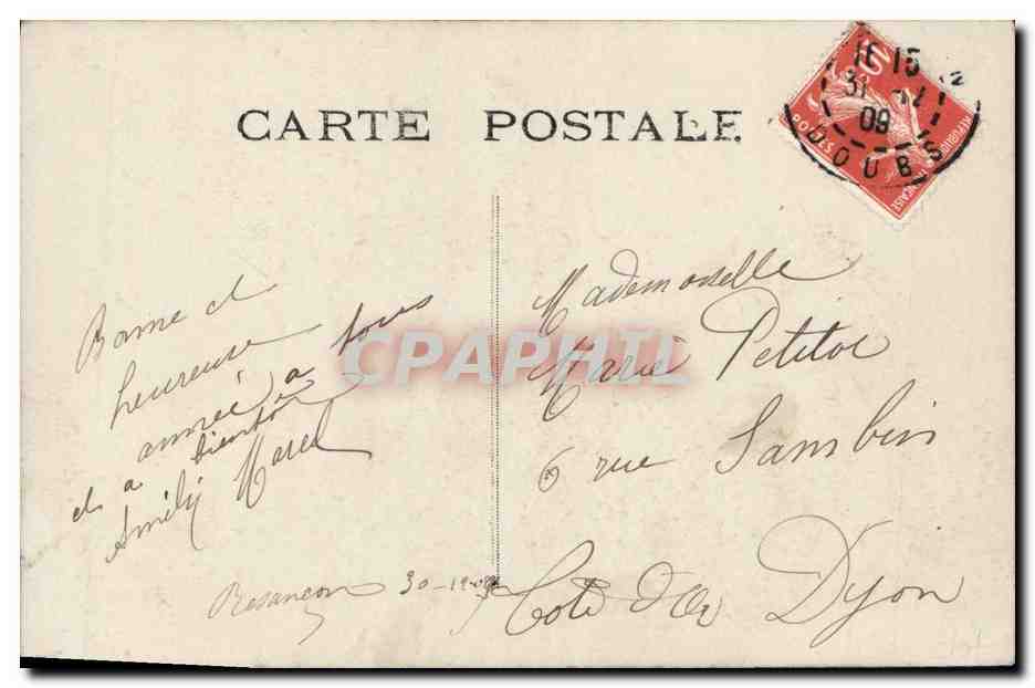CPA Bonne Annee Automobile Faucheuse Mort — Rückseite