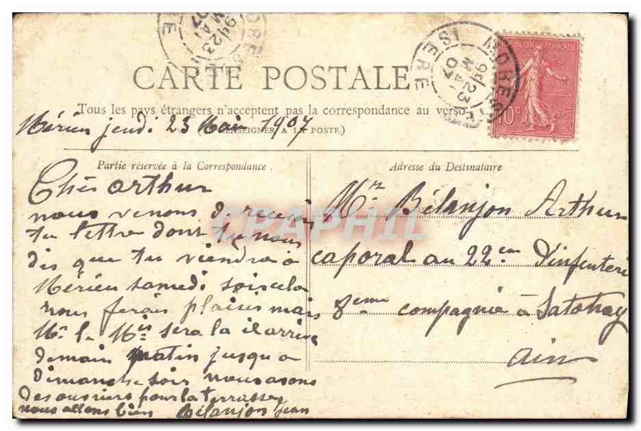 CPA Paris La Place De La Bastille Colonne de Juillet — Rückseite