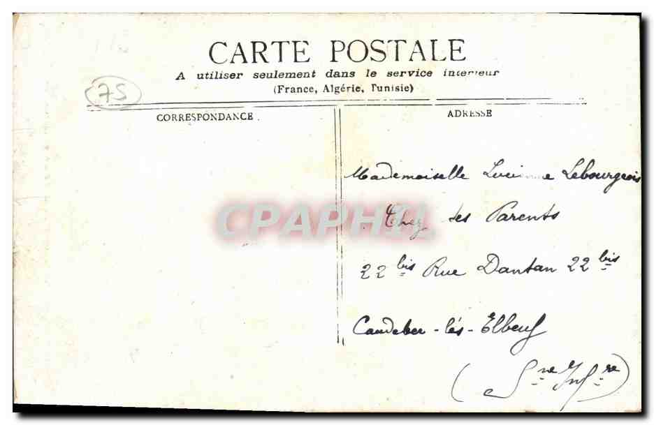 CPA Paris La Place de la Bastille et La Colonne De Juillet — Rückseite