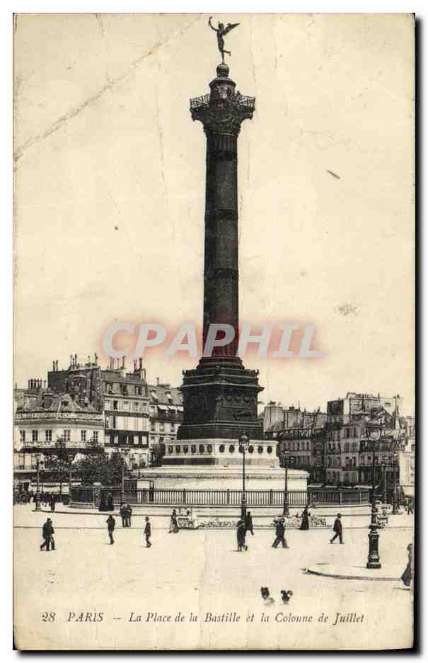 CPA Paris La Place de la Bastille et La Colonne De Juillet