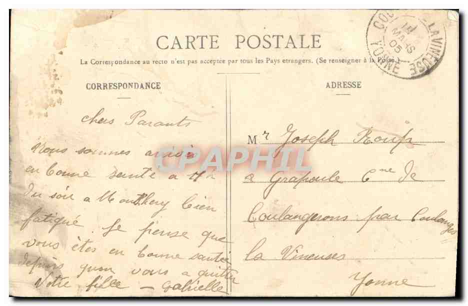 Vintage Postcard Montlhery — Back