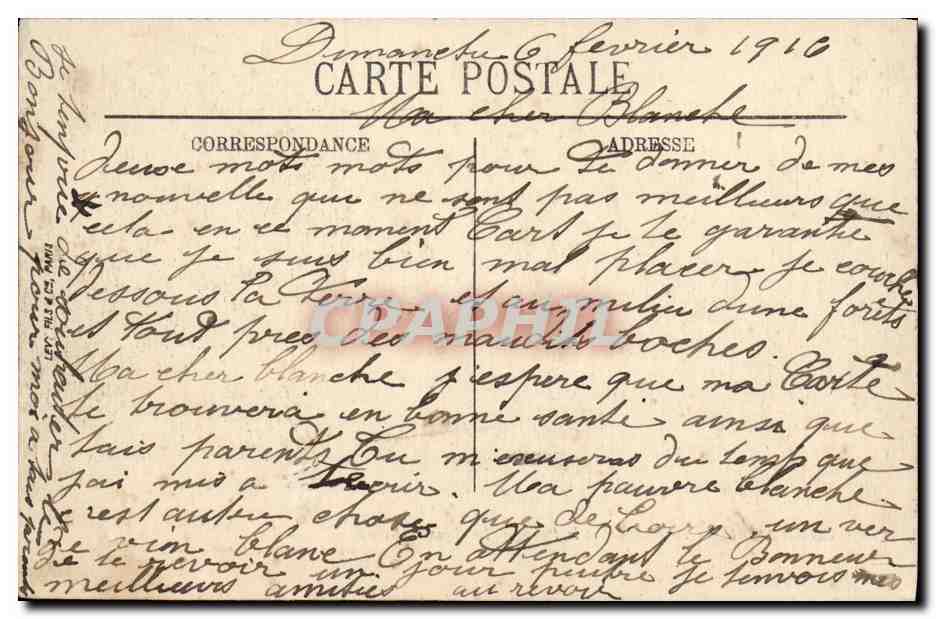 CPA Compiegne Le Chateau et le Parc Le Banc de Napoleon 1er — Rückseite