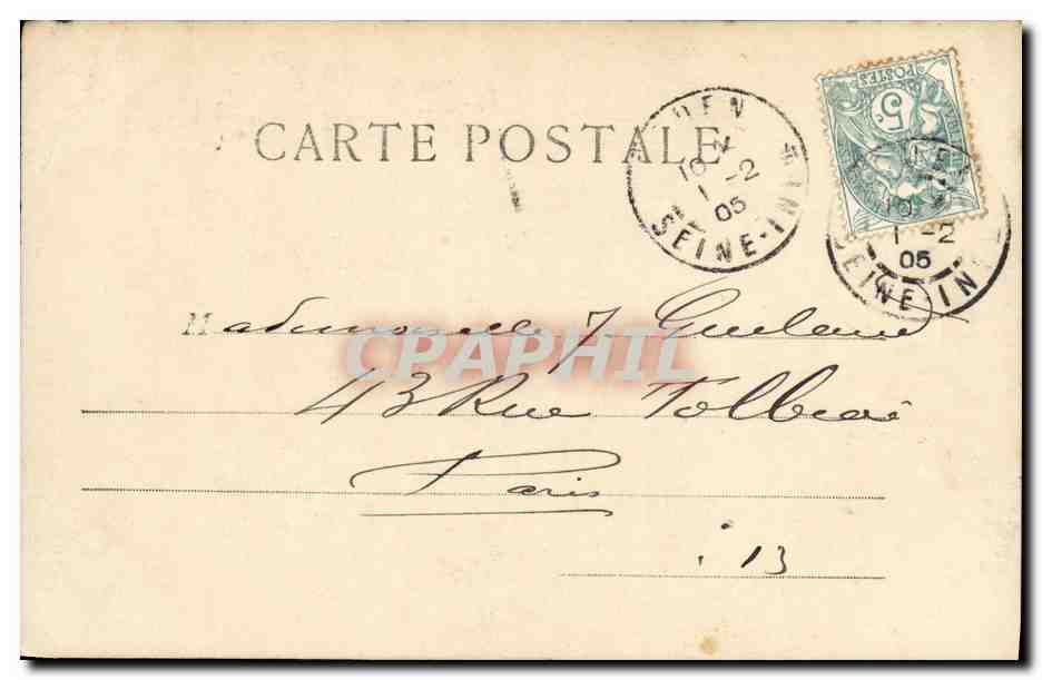 Femme et enfant sous un arbre fruitier — texte imprimé : 'Il - Regarde celle-ci est belle' — éditeur J.H. (signature en bas à droite) — Reverso
