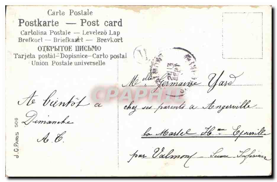CPA Fantaisie Feuille  — Rückseite