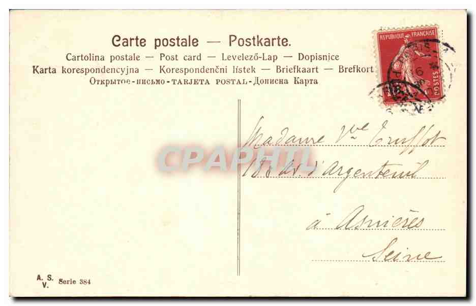CPA Bonnee Annee Traineau Colombes  — Rückseite