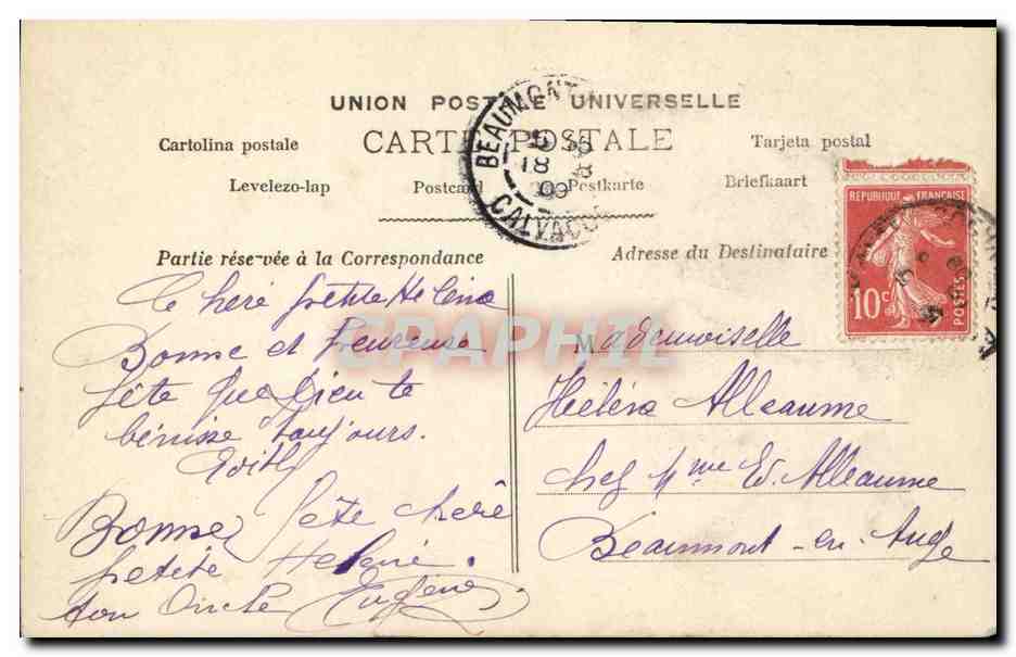 CPA Avec Mes Souhaits Ces Splendides roses Enfant Ste Helene — Verso