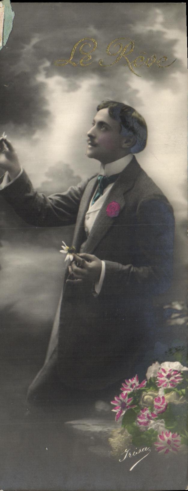 CPA Homme Fleurs 