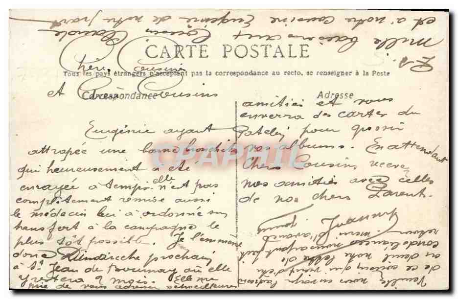 CPA Homme Fleurs  — Rückseite