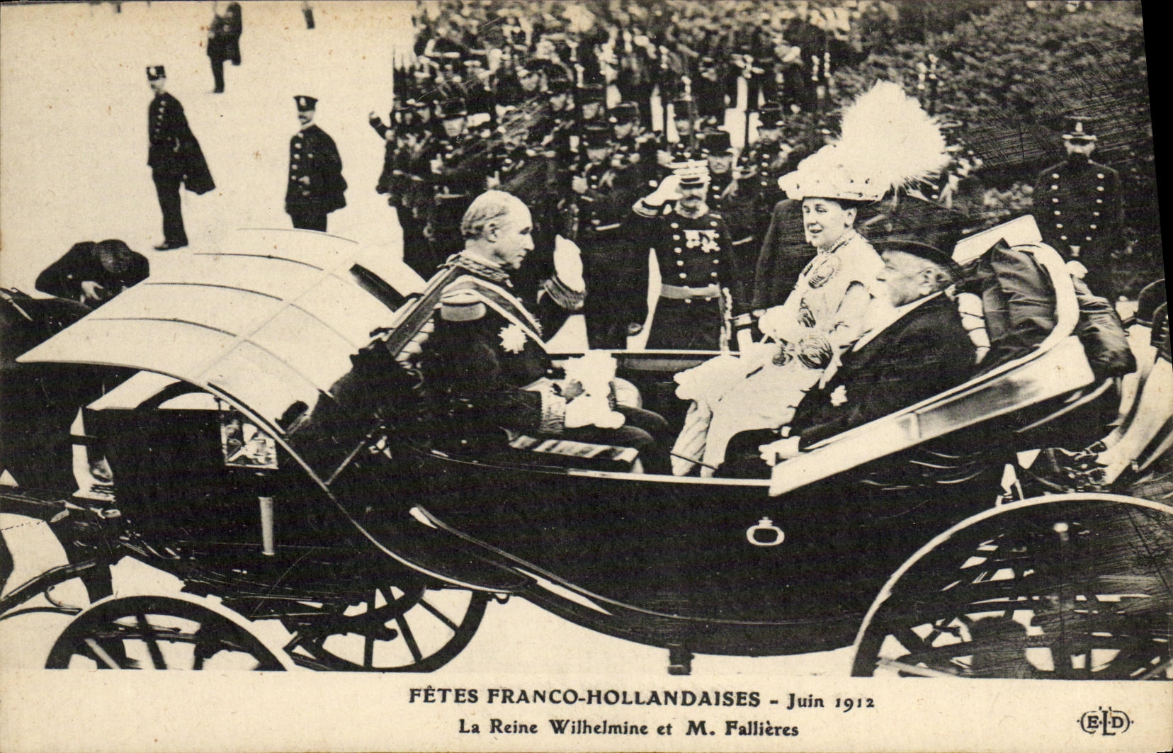 Fêtes franco-hollandaises - Juin 1912 — La Reine Wilhelmine et M. Fallières