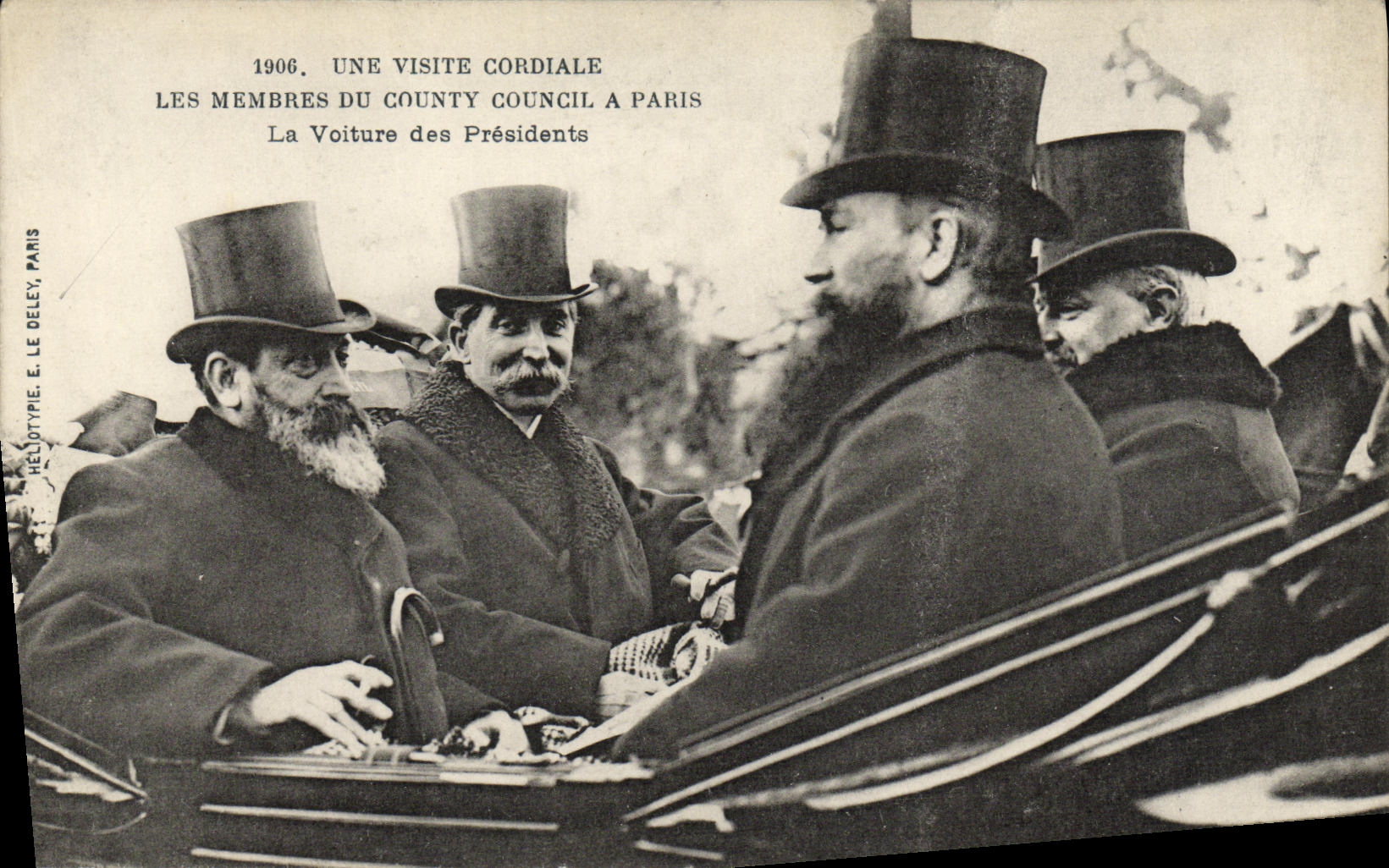 Les membres du County Council à Paris — Visite cordiale en 1906 — Héliotypie E. Le Deley, Paris
