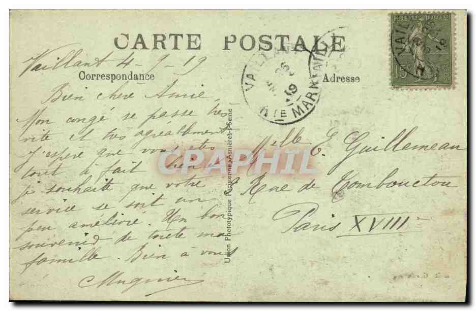 CPA Vaillant La Source de la Venelle Ancienne Fontaine Enfants Vaches — Rückseite
