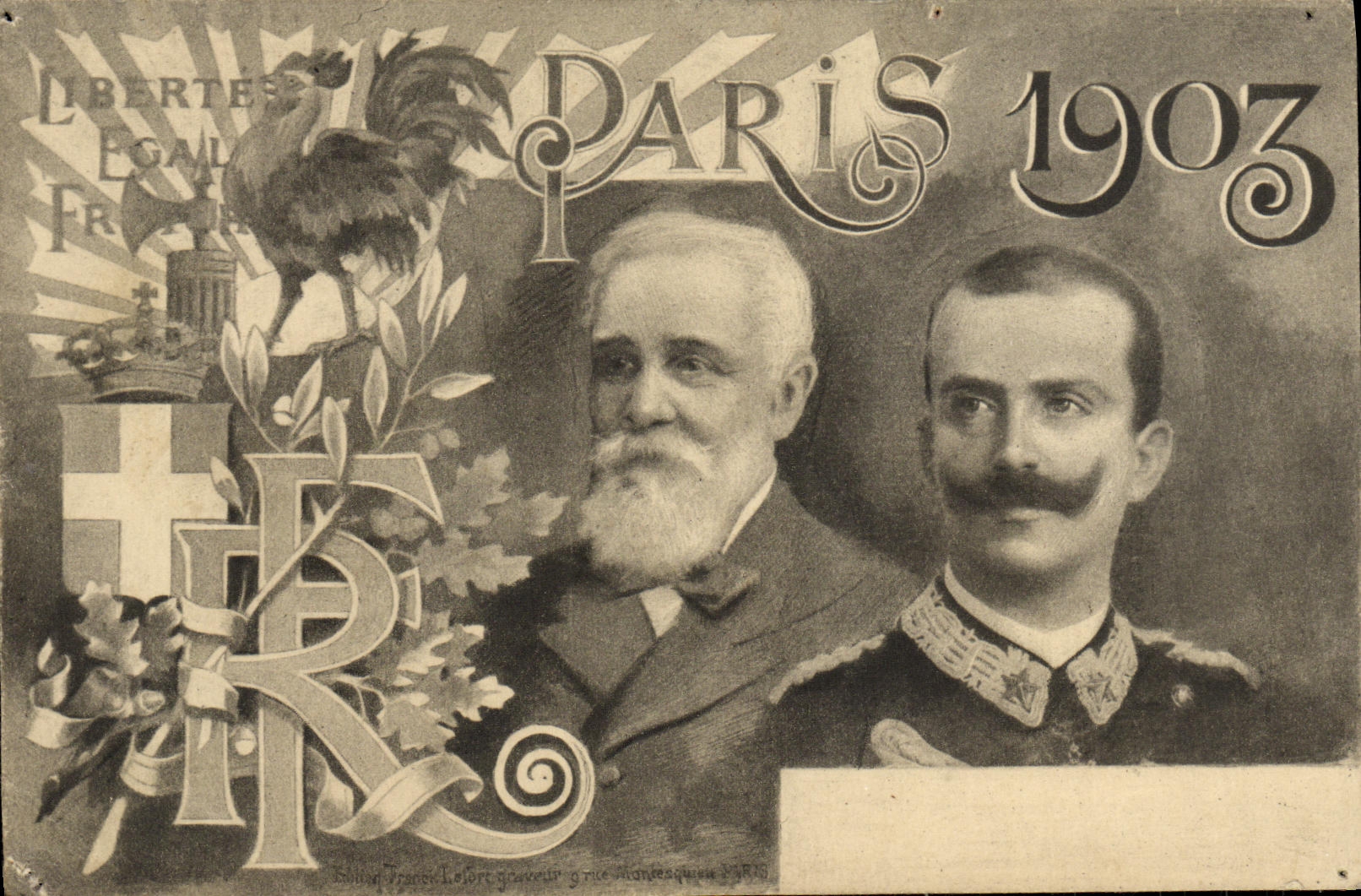 CPA Paris 1903 Coq France Italie