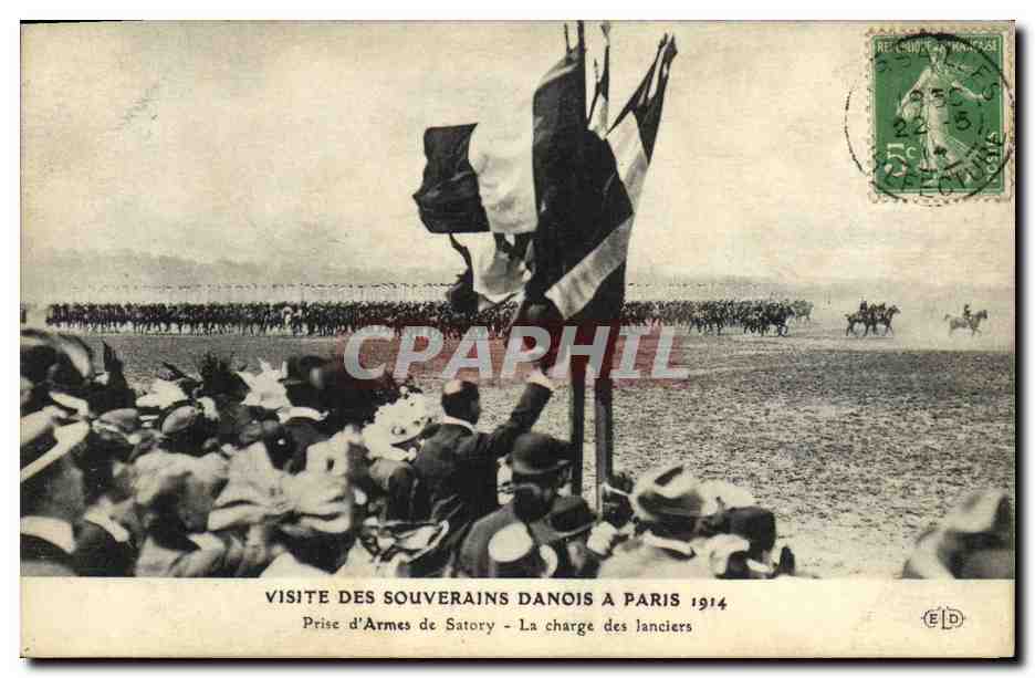 Visite des souverains danois à Paris — Prise d'Armes de Satory - La charge des lanciers — Éditeur ED