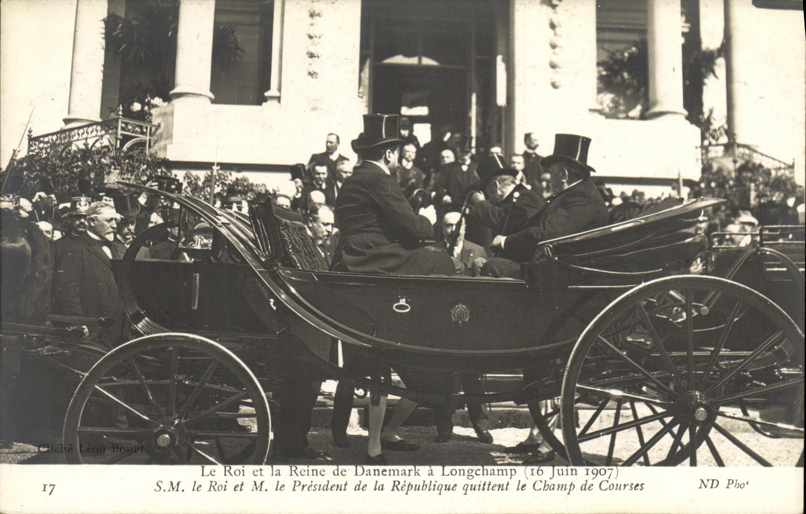 Le Roi et la Reine de Danemark à Longchamp — 16 Juin 1907 — ND Photo