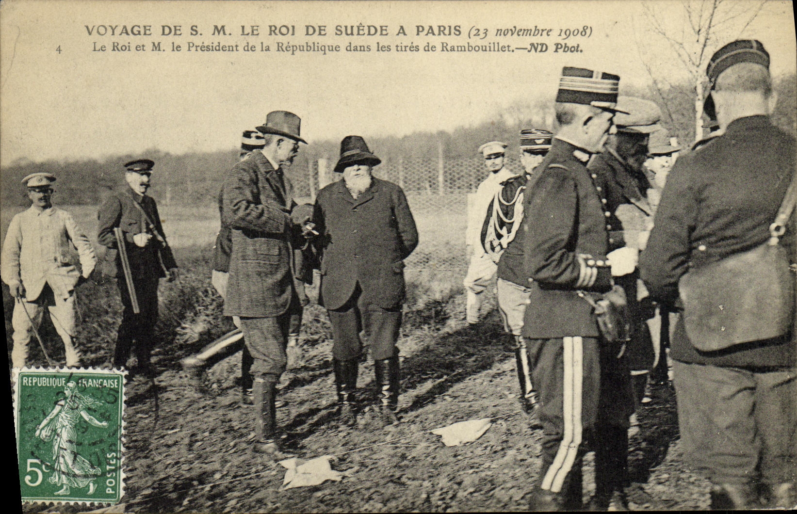 Voyage de S.M. le Roi de Suède à Paris — 23 novembre 1908 — ND Pboi.